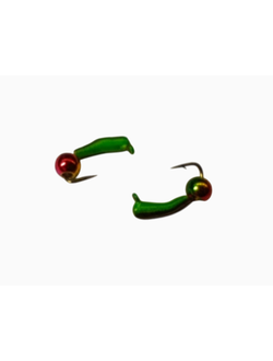 Мормышка вольфр. МАСТИВ Банан 2 чёрный+зелёный, латунный шарик, 0,37гр. (хамелеон) арт: 586