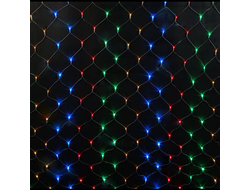 Сетка светодиодная 100л 1,5*1,5м прозрачный провод цветная