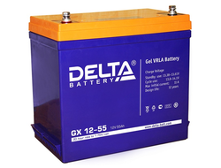 Гелевый аккумулятор Delta GX 12-55 (12 В, 55 А*ч)