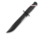 Тактический нож Ka-Bar 1212, чёрный, серрейтор, кожа