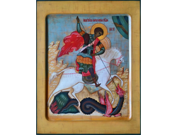 Георгий Победоносец, святой великомученик. Рукописная икона