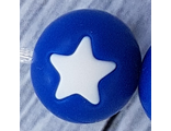 Шар 15мм со вставкой звезда, синий и белый