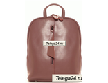 Кожаный женский рюкзак Afina сиренево-розовый