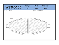 Колодки тормозные дисковые передние JEENICE WS305000 DAEWOO Matiz