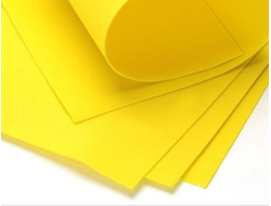 Уценка,  Фоамиран Китайский, цвет желтый, размер 60*70 см, толщина 1 мм