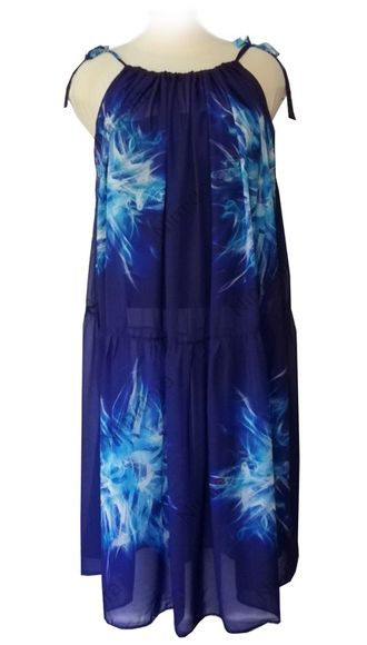 Женская одежда - Летний женский сарафан БОЛЬШОГО размера арт. 2373 (Цвет синий) Размер свободный