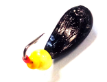 Мормышка свинцовая Уралка цвет черн+арбузик вес.1.85gr.16mm. d-5.5mm.