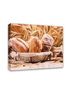 Печатная картина на деревянном подрамнике "Хлебная корзинка"