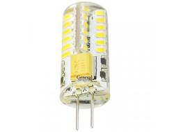 Лампа светодиодная General G4 220V 4W 2700K 2K 43x15 силикон BL5 (упаковка 5 шт, цена за 1шт.) 651600