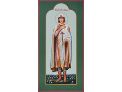 Глеб, святой благоверный князь, страстотерпец. Рукописная мерная икона.