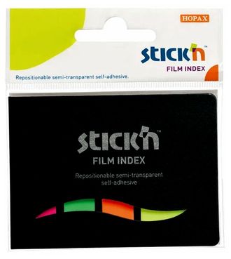 Закладки самоклеящиеся Stick’n пластиковые (25 листов, 25x45 мм, 12x45 мм, 4 цвета) (21077) 822612
