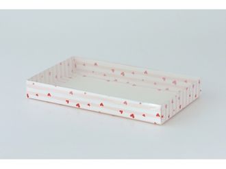 Коробка на 5 печений с прозрачной крышкой (25*15*3 см), валентинка
