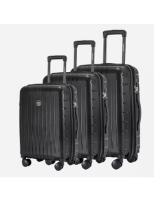 Комплект из 3х чемоданов Somsonya New York Полипропилен + S,M,L черный