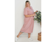 Платье свободного силуэта из хлопка арт. 1211 (Цвет розовый) Размеры 52-66