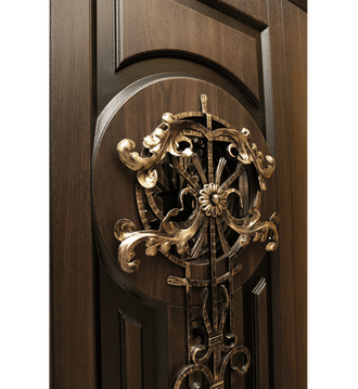 Дверь металлическая "Сударь Византия" (Алмон 28) + лак + патина
