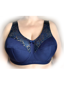 Женский Бюстгальтер без косточек для большой груди с широкими боками Арт. 15895-4607 (цвет синий) Размеры 90F-120E