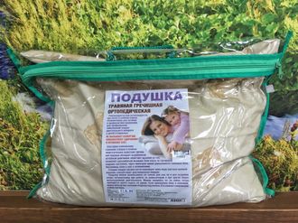 Подушка травяная гречишная ортопедическая, 40*50 см