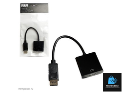 Адаптер H97 DisplayPort-M to HDMI-F 250mm (Black)