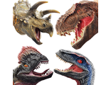 Тираннозавр Рекс, Трицератопс, Дилофозавр, Карнотавр, Белая Акула, динозавр, зверуки, рукозвери, toy