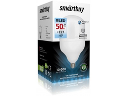Лампа светодиодная Smartbuy высокомощн. ЛОН E27 50W(4500lm) 6500K 6K 140x250 SBL-HP-50-65K-E27