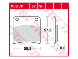 Тормозные колодки передние/задние TRW MCB591 для Suzuki (Organic Allround)  59100-19820, 59130-48B00