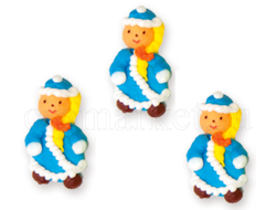 Сахарная фигурка Снегурочка (Плоская), набор 3 шт