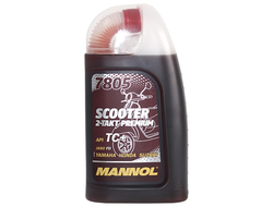 08063ж (7805) Масло моторное MANNOL 2-TAKT PREMIUM SCOOTER 1 л. синтетическое для скутеров