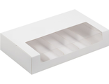 Коробка для эклеров и эскимо с окном и ложементами 250*150*50 мм (белая)