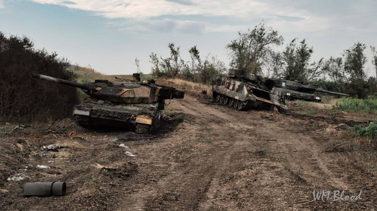 Уничтоженные танки Leopard 2A6 и БМП М2 Bradley. Источник фото: Telegraph