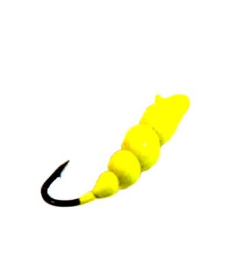 Мормышка вольфрамовая Личинка Жужелицы жёлтая вес.0.34gr.12mm. d-2.0mm,