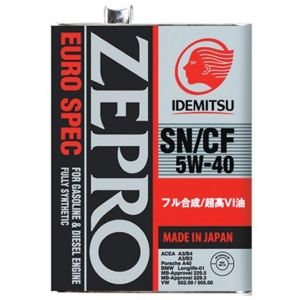 Масло моторное IDEMITSU ZEPRO EURO SPEC 5W40 SN/CF синтетическое 4 л.