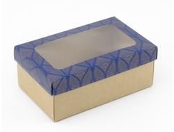 Коробка подарочная ВЫСОКАЯ 2П-В с ОКНОМ (18*11* выс 7 см), Бронзовый орнамент