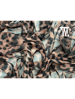 Шелк-шифон принт Увеличенный леопард с ворсинками в розовинку