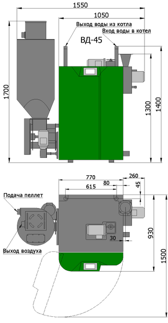 Пеллетный котел «Светлобор» 45 кВт