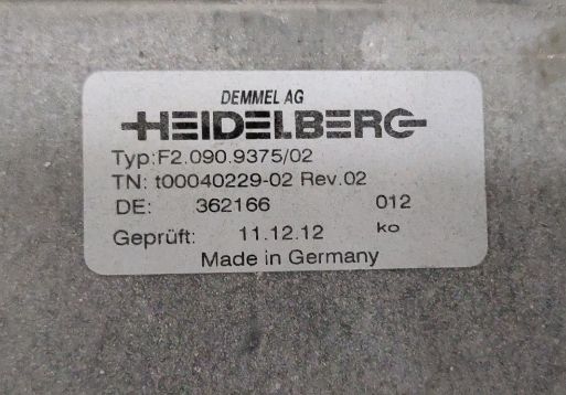 Замена сенсорного стекла на панели оператора приёмкой F2.090.9375, печатной машины Heidelberg.