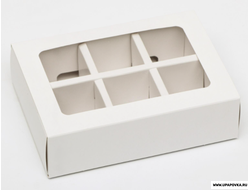 Коробка для конфет 6 шт 13,7 x 9,8 x 3,8 см Белый