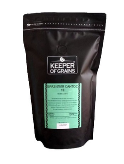 Кофе Keeper of Grains зерновой плантационный Бразилия Сантос 19, 0,5 кг