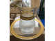 Армуды (стаканы для чая), набор на 6 персон (стаканы рифленые, блюдца стеклянные), декор &quot;Золото&quot;, Турция
