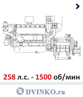 Судовой ДРА 190/1500 Дизель Редукторный агрегат 258 л.с. - 1500 об\мин