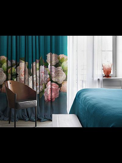 FA1048.  Эксклюзивная ткань с купонным узором из роз и пионов