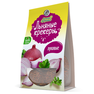 Льняные крекеры с луком 50 г, Компас Здоровья