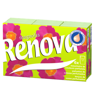 Платочки бумажные Renova Flore  4 сл 6*10 Magnolia