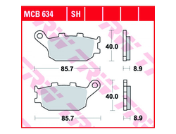 Тормозные колодки TRW MCB634 для Honda // Kawasaki // Suzuki // Yamaha (Organic Allround)