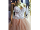 Свадебное платье без бретелей с многоярусной юбкой в оттенке кофе "Арабелла"