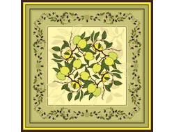 Шелковый платок "Лимонный сад"