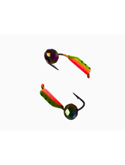 Мормышка вольфр. МАСТИВ 2 художественный (зел.), гр шарик, 0,5гр. (хамелеон) арт.687