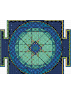Алмазная мозаика с 5Д элементами Svetleela &quot;Янтра Сатурн &quot; 30*30\40*40 см
