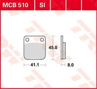 Тормозные колодки передние TRW MCB510SI для квадроциклов HONDA, YAMAHA, SUZUKI, HYOSUNG, KAWASAKI, KEEWAY, KREIDLER, PGO, SINNIS