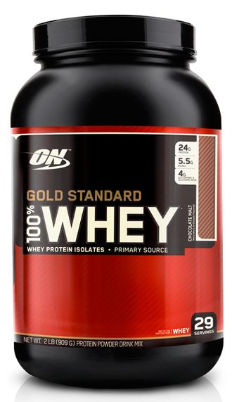 (Optimum Nutrition) 100% Whey Gold Standard - (908 гр) - (клубника)