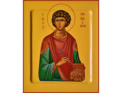 Пантелеимон (Пантелеймон) Целитель, святой великомученик. Рукописная икона
